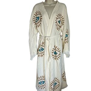 Eye Design Women's Robe - Cream